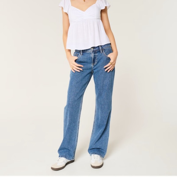 Hollister black low-rise straight leg jeans #y2kjeans - Picture 1 of 6